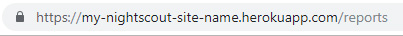 reports accessed from the URL